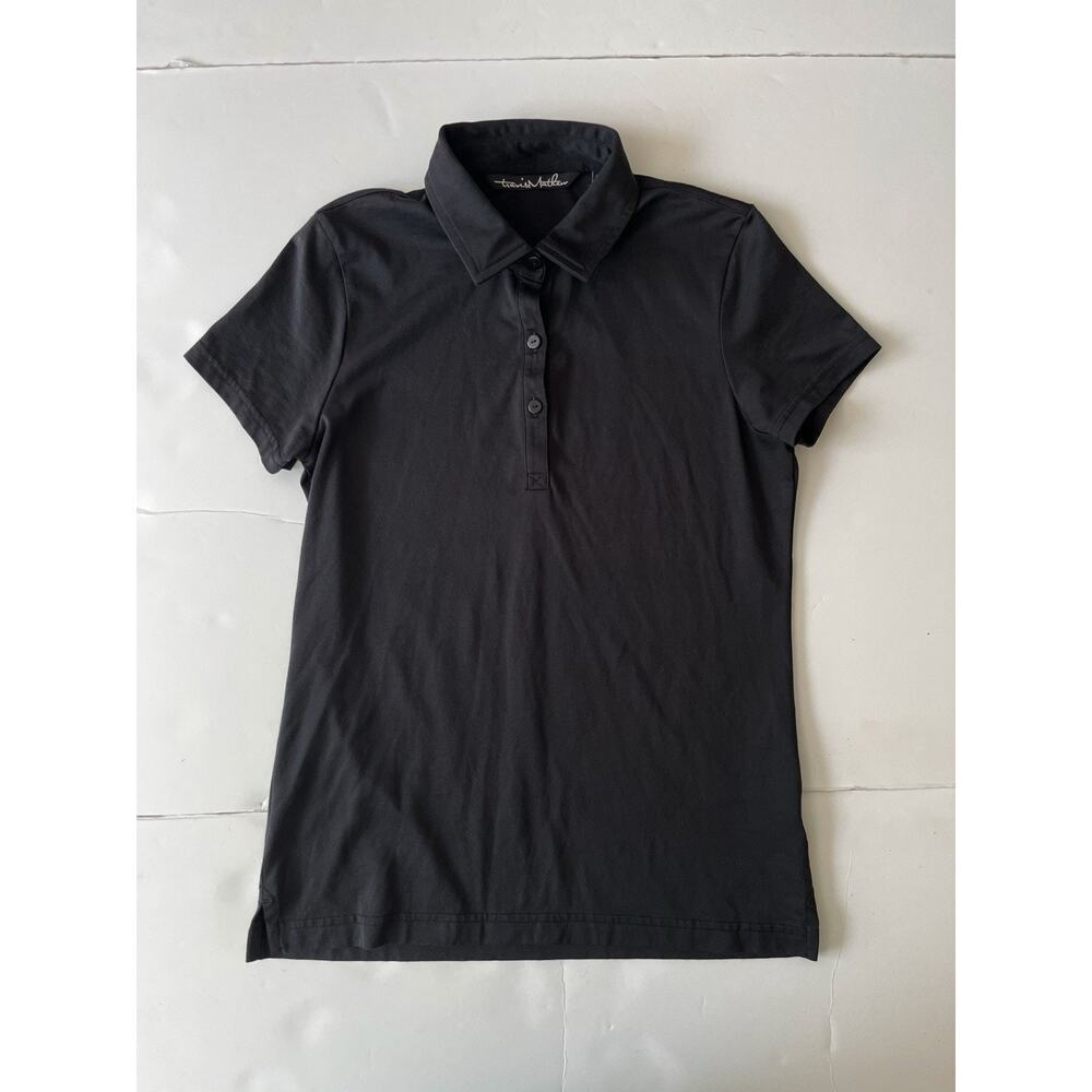 Travis Matthew Pima Cotton Polo Shirt Women S Black Golf Athleisure Travel